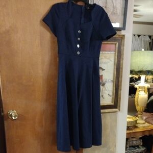 Elegant Navy Midi Dress